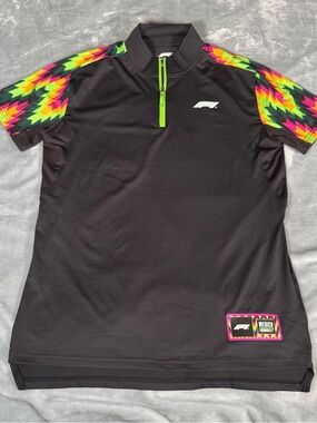 Formula 1 Mexico Racing 1/4 Zip Shirt Mens Medium Athletic Stretch Black